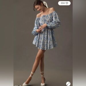 Astr the Label Sabine Dress Blue Floral NWOT